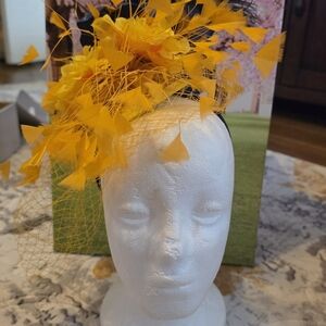 Yellow Feather Fascinator Headband